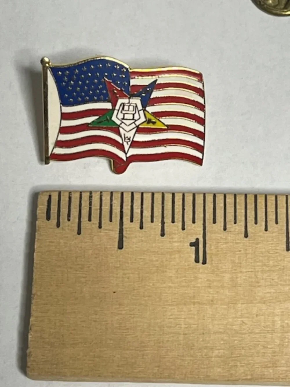 VTG Order of the Eastern Star (OES) Freemason Patriotic Lapel Hat Vest Bag Pin